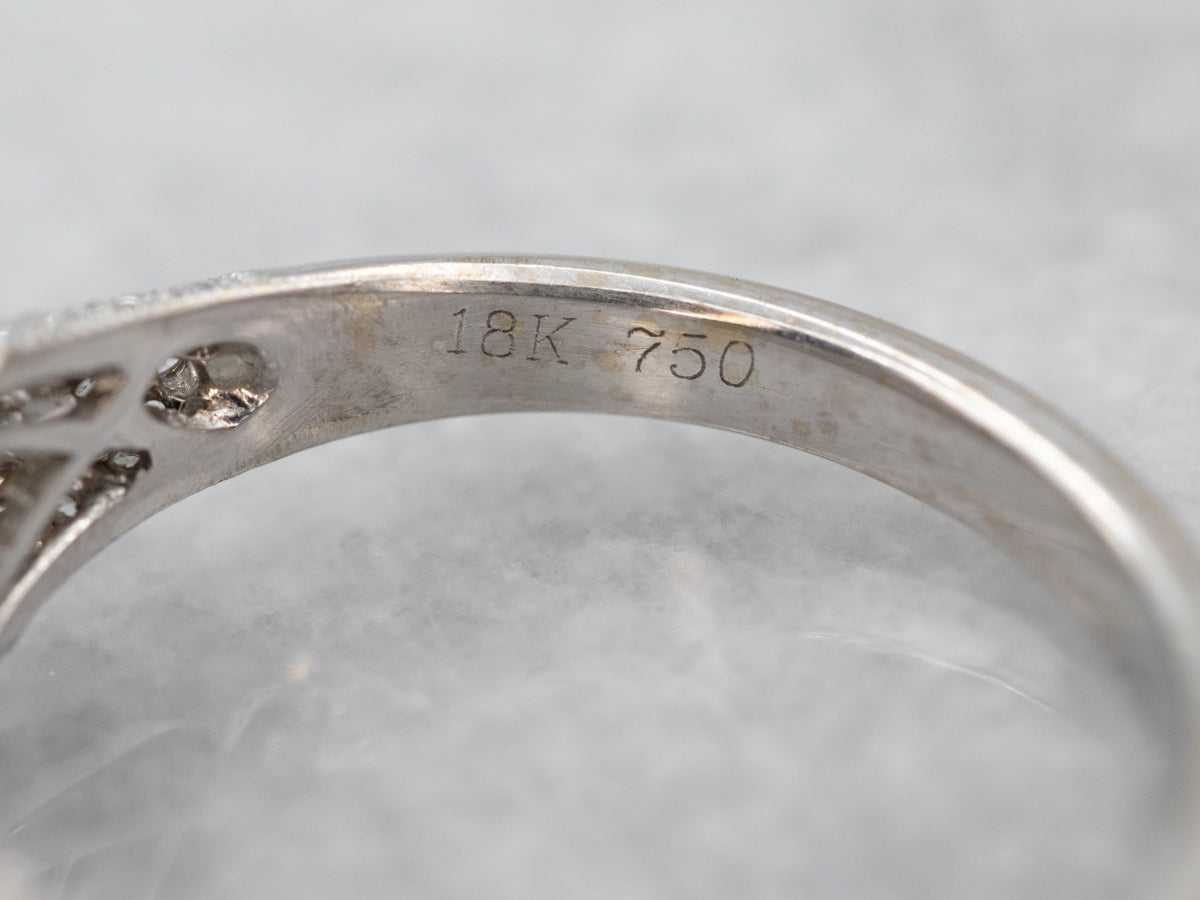 Art Deco Reproduction European Cut Diamond Engagement Ring