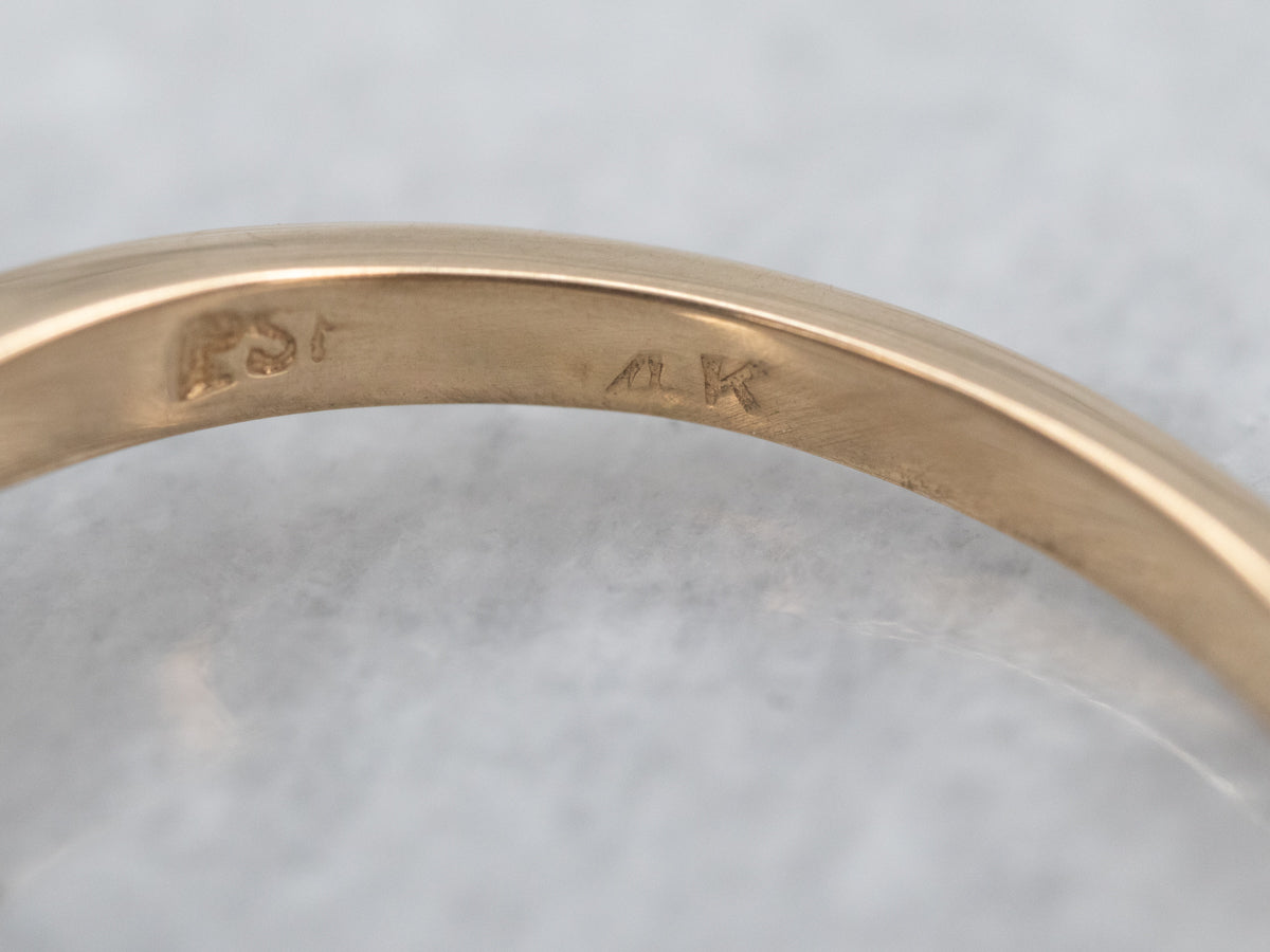 Retro Era Purple Sapphire and Diamond Engagement Ring