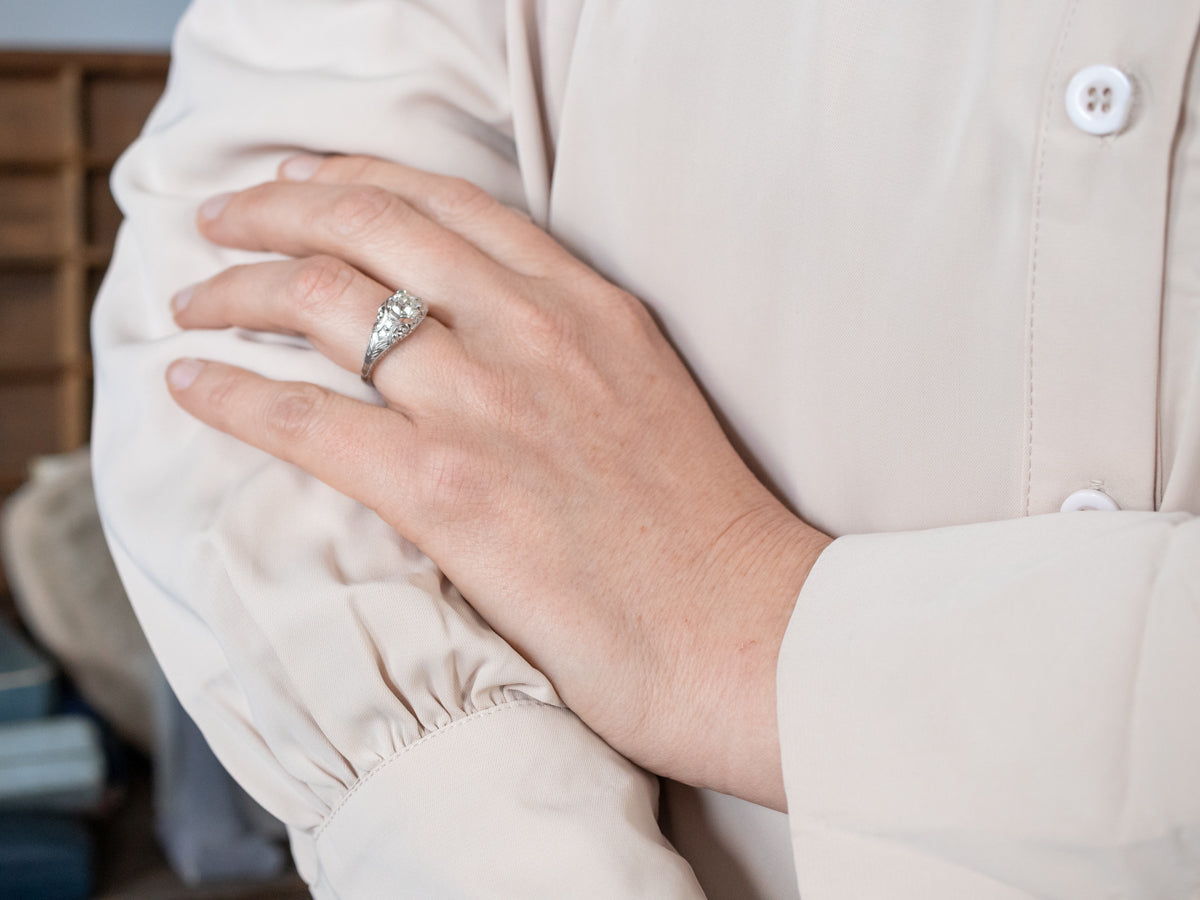 Art Deco Reproduction Diamond Engagement Ring