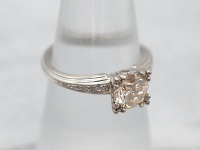 Vintage Jabel Champagne Diamond Engagement Ring