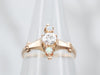 Victorian Old Mine Cut Diamond and Opal Navette Ring