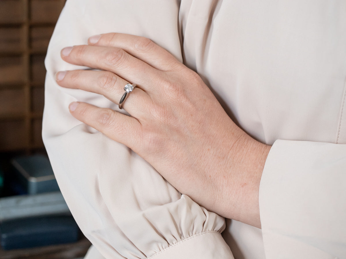 Vintage Jabel Diamond Solitaire Engagement Ring