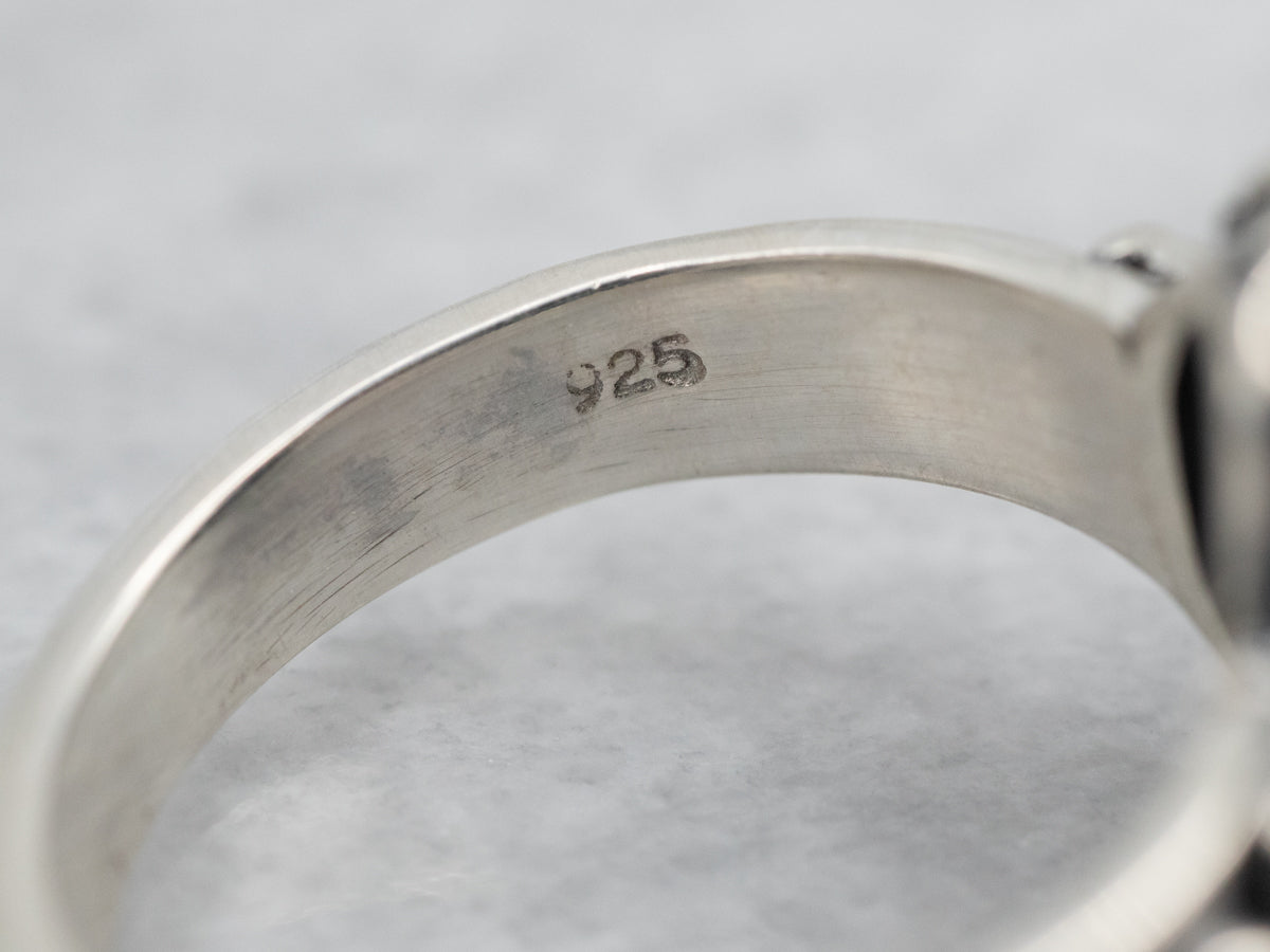 Sterling Silver Cat's Eye Sillimanite Solitaire Ring