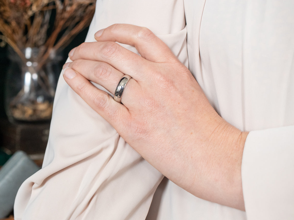 Vintage Art Carved Platinum Band