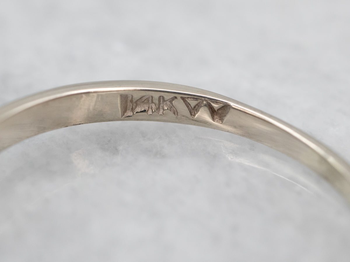 White Gold Pearl and Diamond Ring