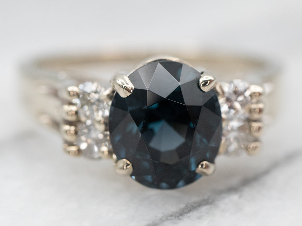 White Gold Spinel and Diamond Ring