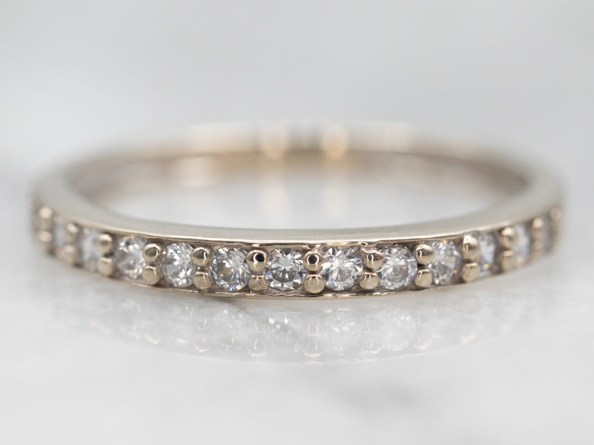 18-Karat White Gold Diamond Band