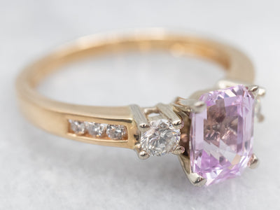 Dreamy Pink Sapphire and Diamond Engagement Ring