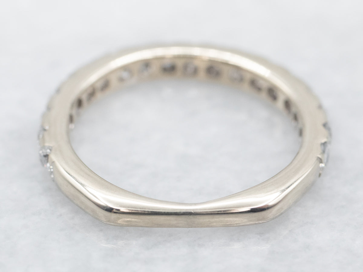 18-Karat White Gold Diamond Wedding Band