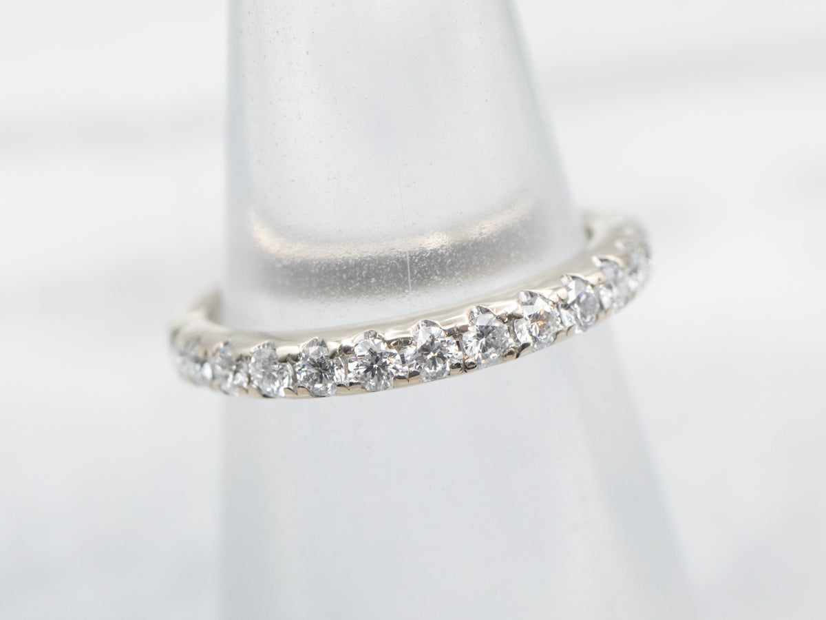 18-Karat White Gold Diamond Wedding Band
