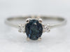 White Gold Indicolite Tourmaline Ring with Diamond Accents