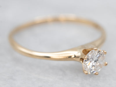 Classic Gold Diamond Solitaire Engagement Ring
