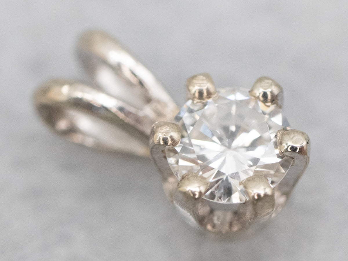 White Gold Diamond Solitaire Pendant