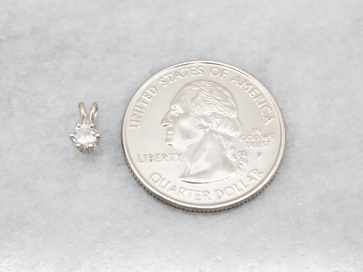 White Gold Diamond Solitaire Pendant