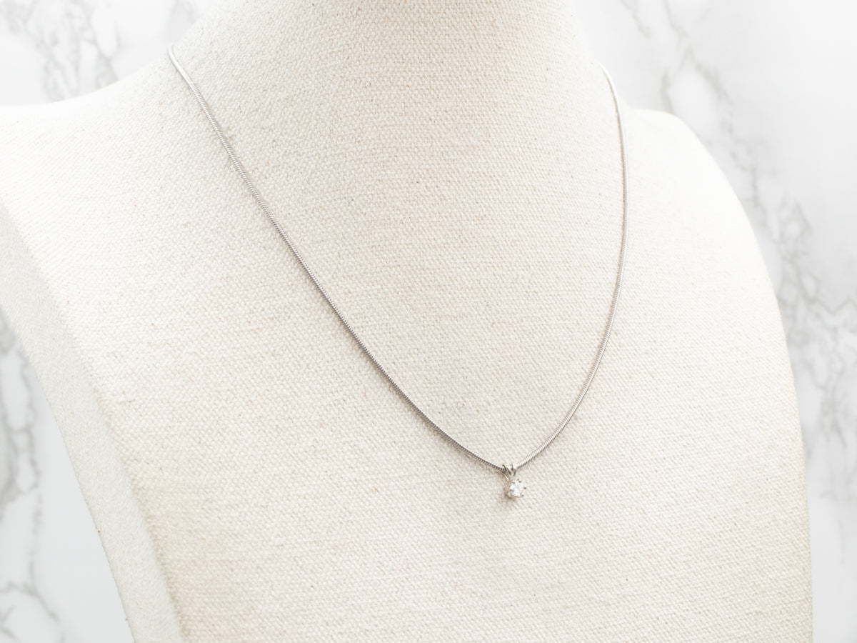 White Gold Diamond Solitaire Pendant