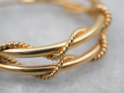 Nautical Twisted 18-Karat Gold Hoop Earrings