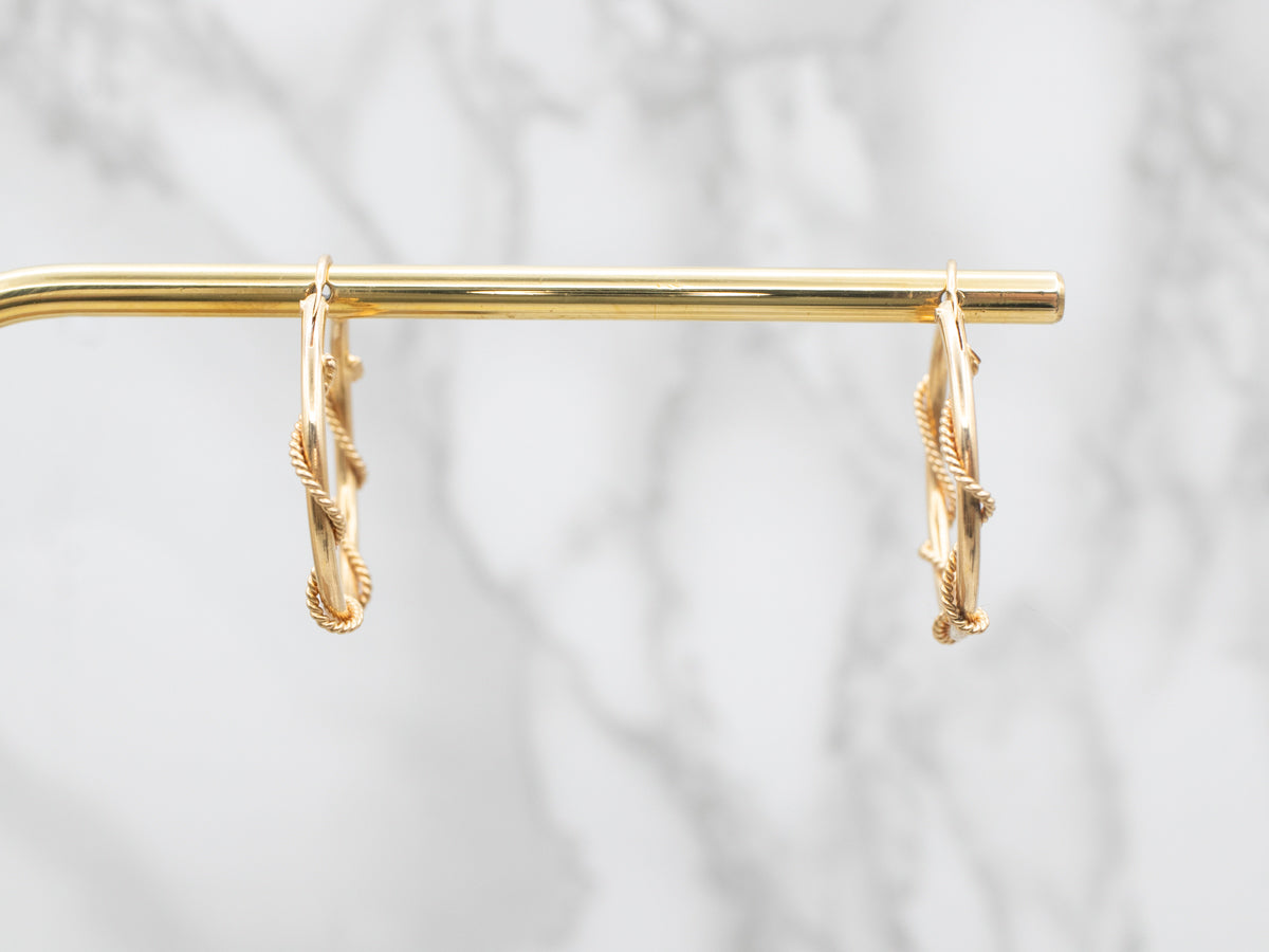 Nautical Twisted 18-Karat Gold Hoop Earrings