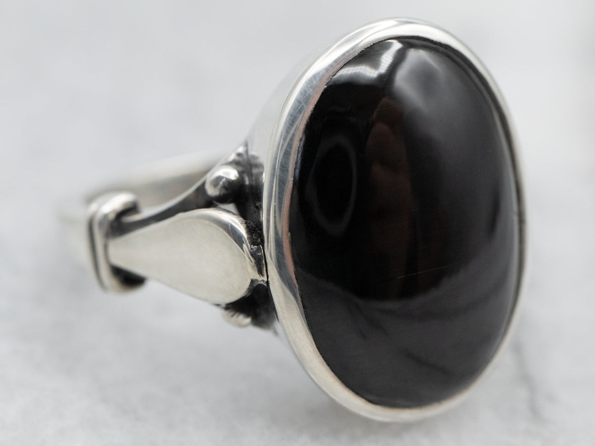 Sterling Silver Cat's Eye Sillimanite Ring
