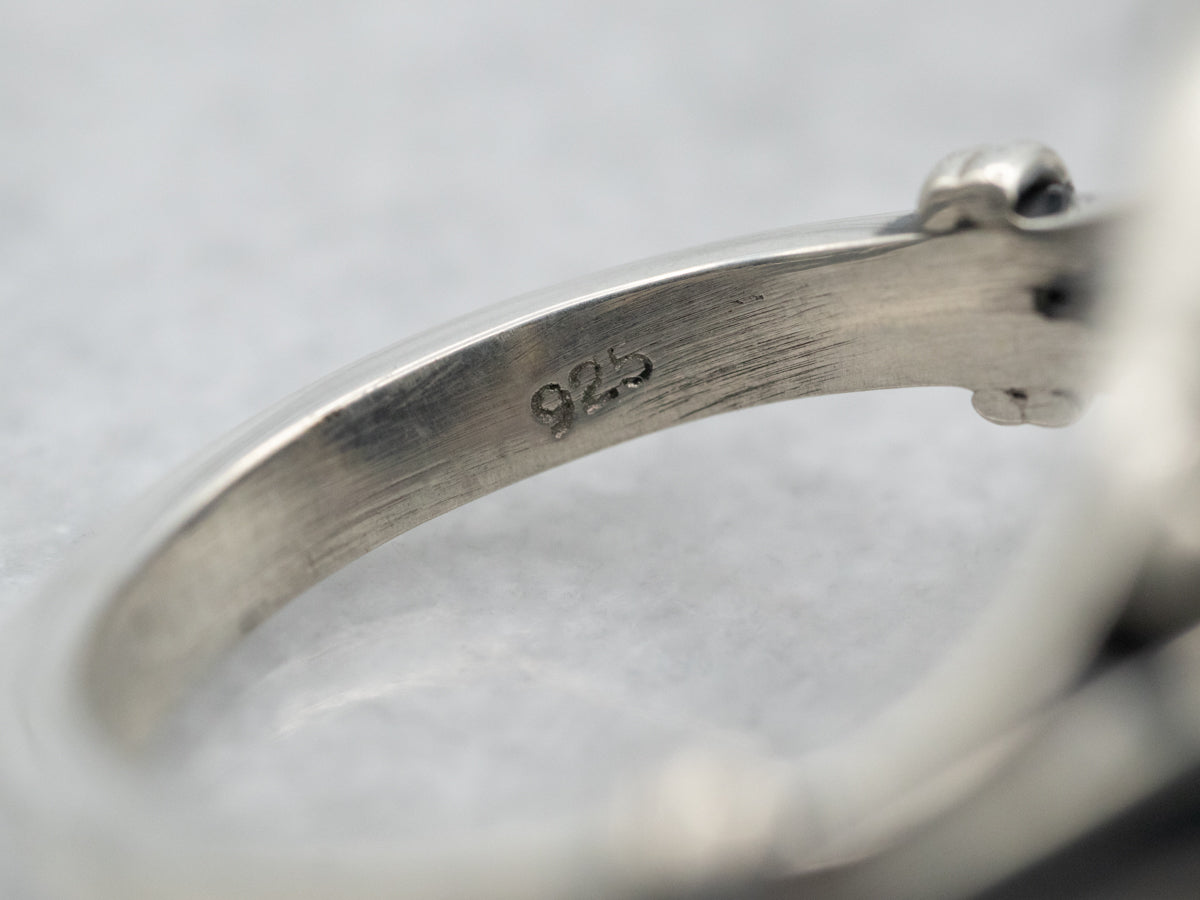 Sterling Silver Cat's Eye Sillimanite Ring