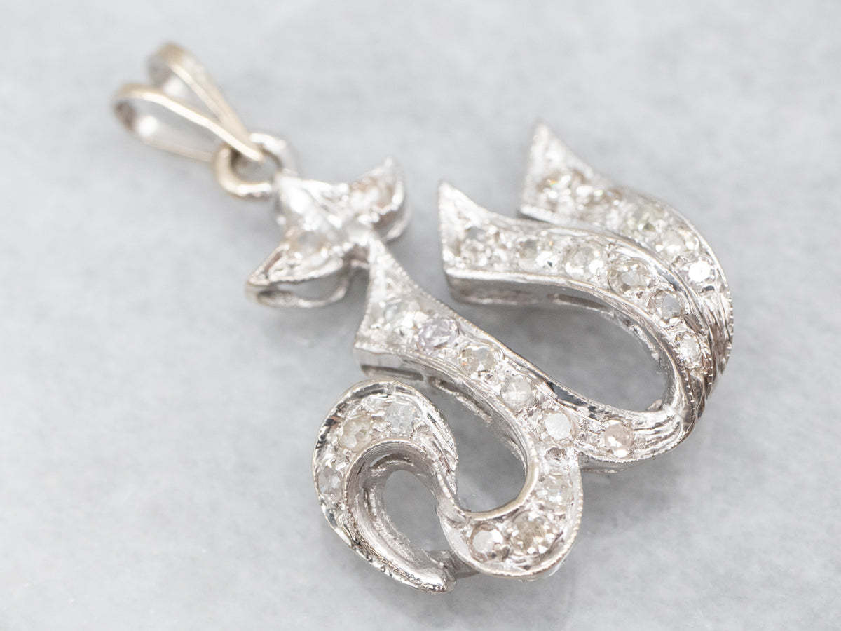 Colgante vintage con forma de gota de diamantes en movimiento