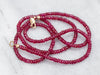 Faceted Ruby Strand Beaded Necklace with Lobster Clasp