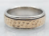 Two Tone Gold Hammered Pattern Band