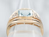 Men's Vintage Blue Topaz and Diamond Ring