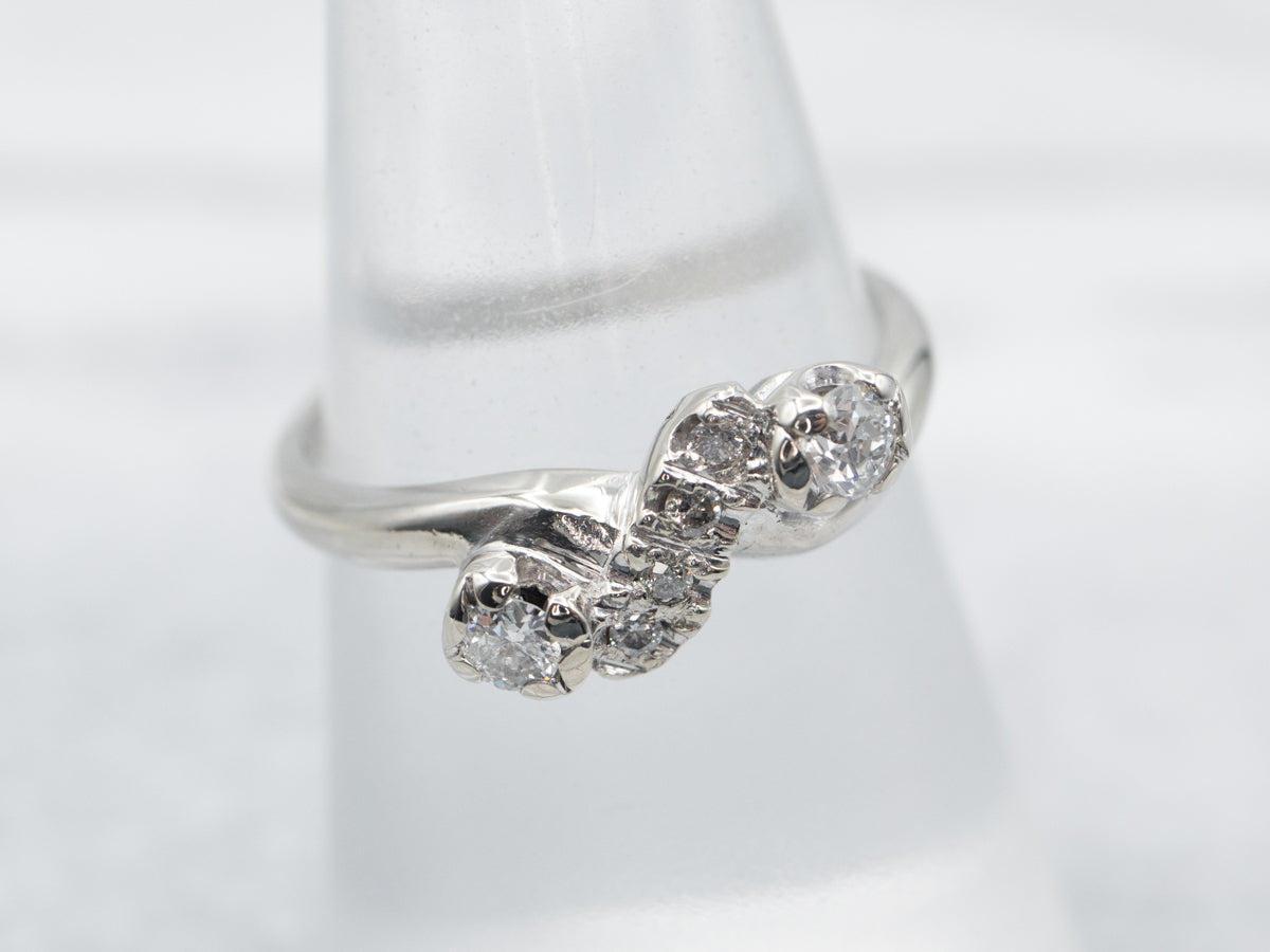 Vintage Old Mine Cut Diamond Bypass Band