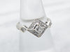 Modern Princess-Cut Diamond Engagement Ring with Diamond Halo