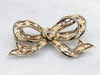 Yellow Gold Enamel and Seed Pearl Bow Brooch