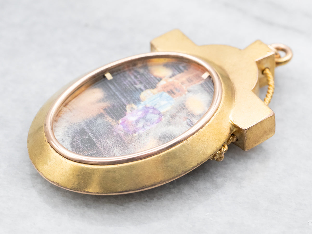 Two Tone Etruscan Revival Antique Locket