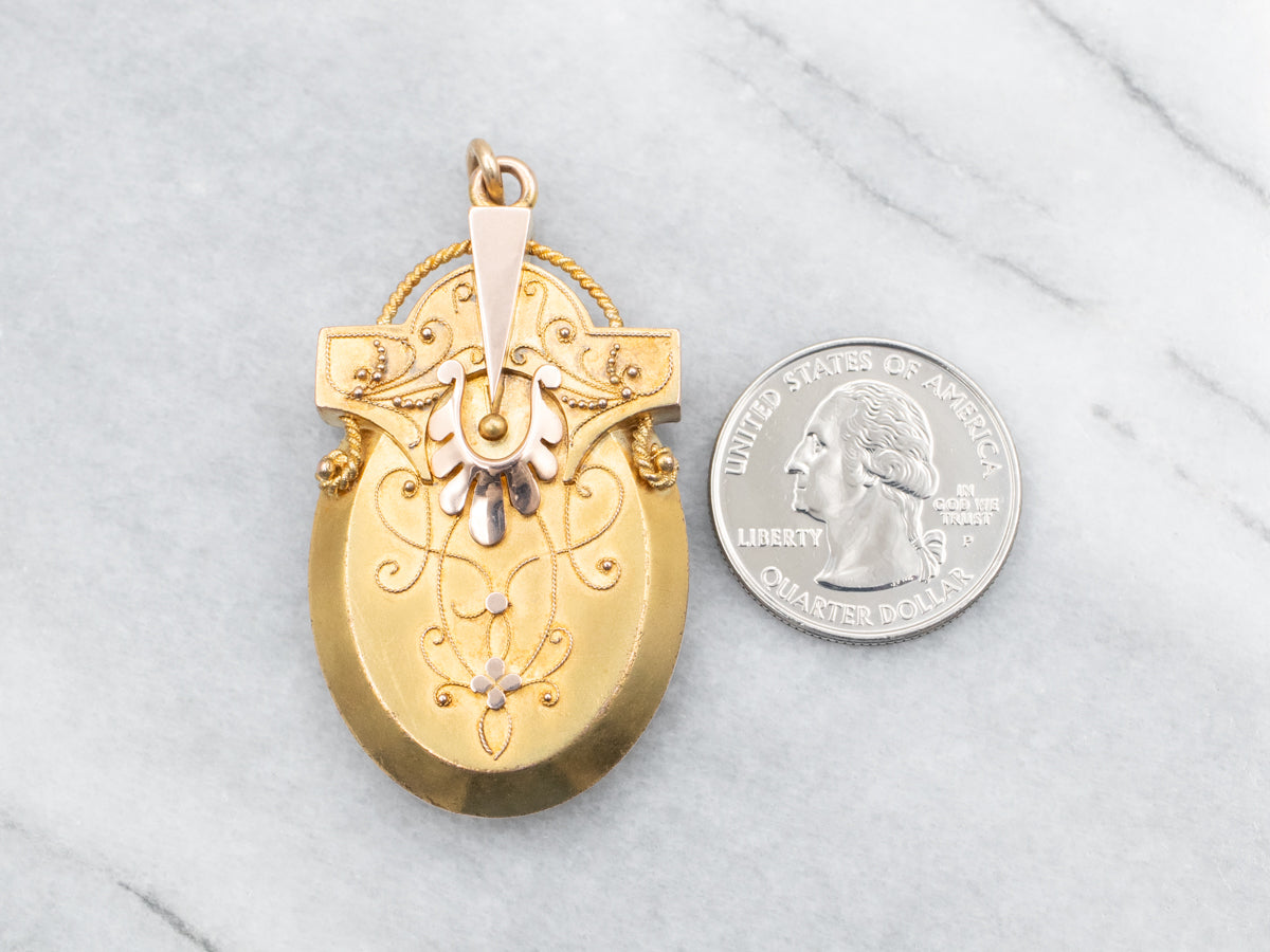 Two Tone Etruscan Revival Antique Locket