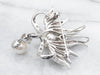 White Gold Pearl and Diamond Brooch or Pendant