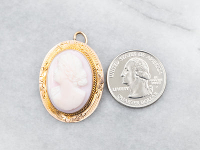 Yellow Gold Cameo Brooch or Pendant