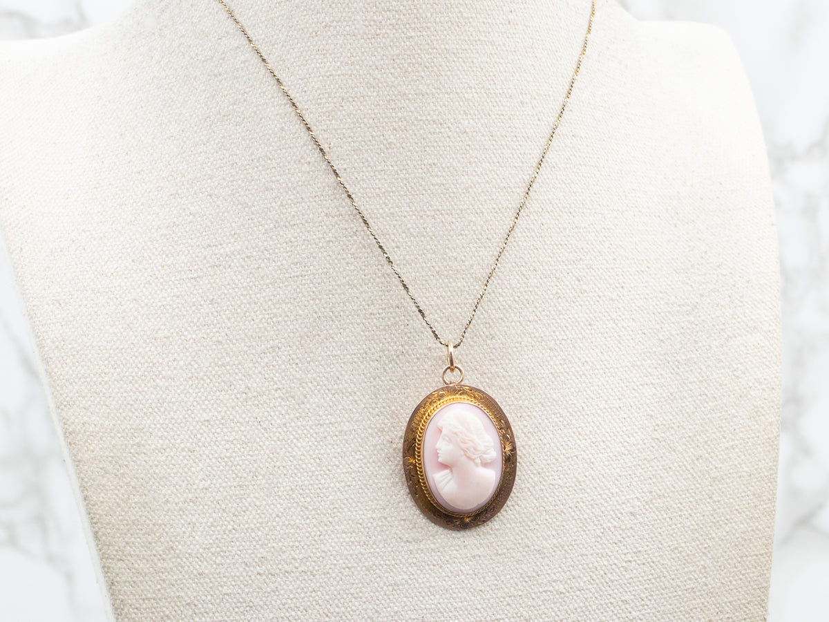 Yellow Gold Cameo Brooch or Pendant