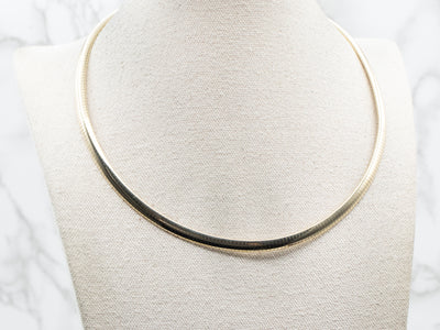 Yellow Gold Omega Collar Necklace