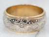 Vintage Two Tone Gold Floral Band