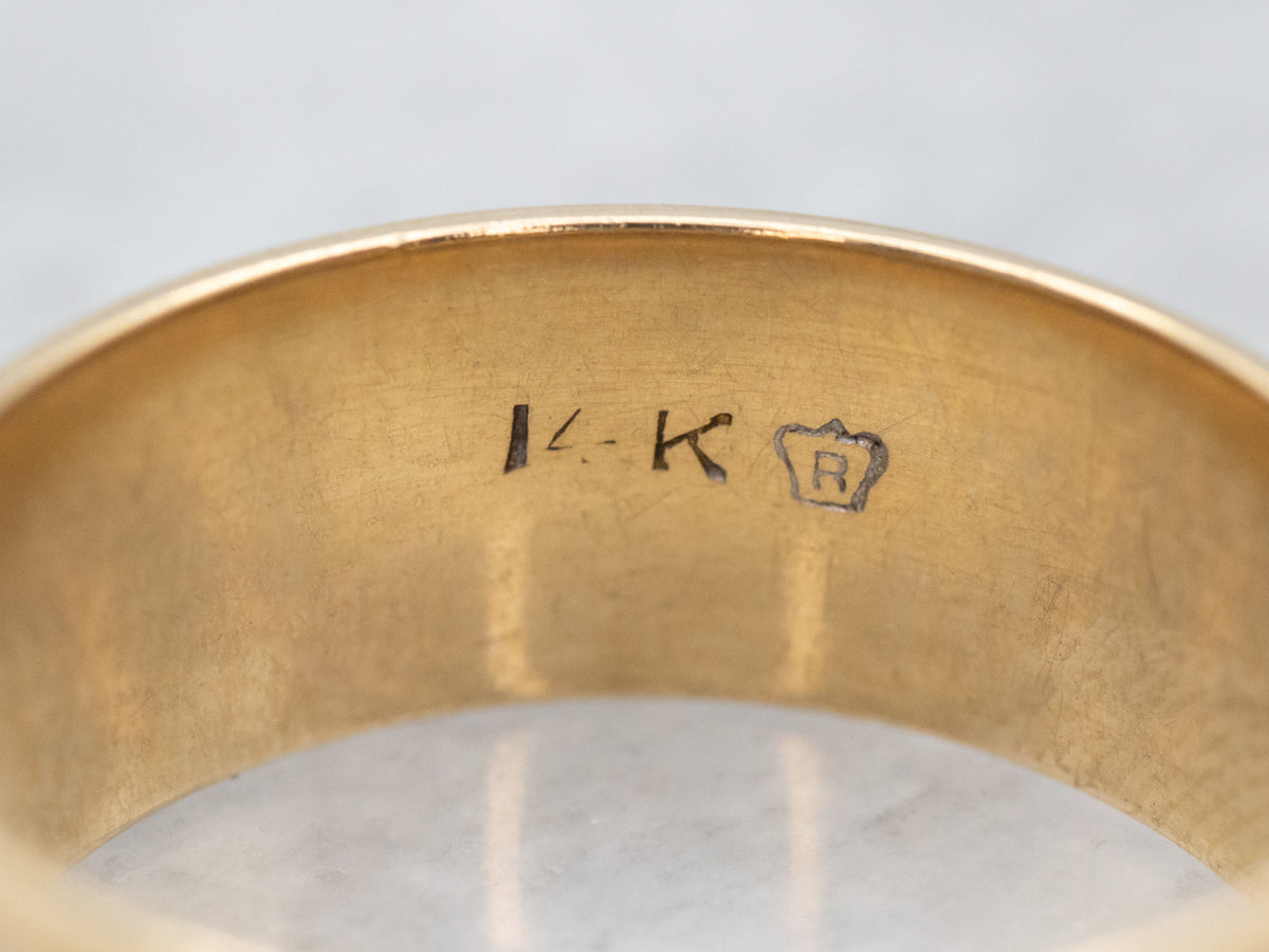 Vintage Two Tone Gold Floral Band