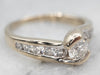 Modern Diamond Bypass Engagement Ring