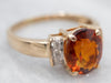 Vintage Citrine and Diamond Ring in Yellow Gold