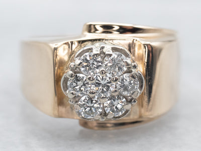 Vintage Gold Diamond Cluster Ring