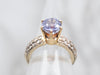 Exquisite Two Tone Purple Sapphire and Diamond Ring