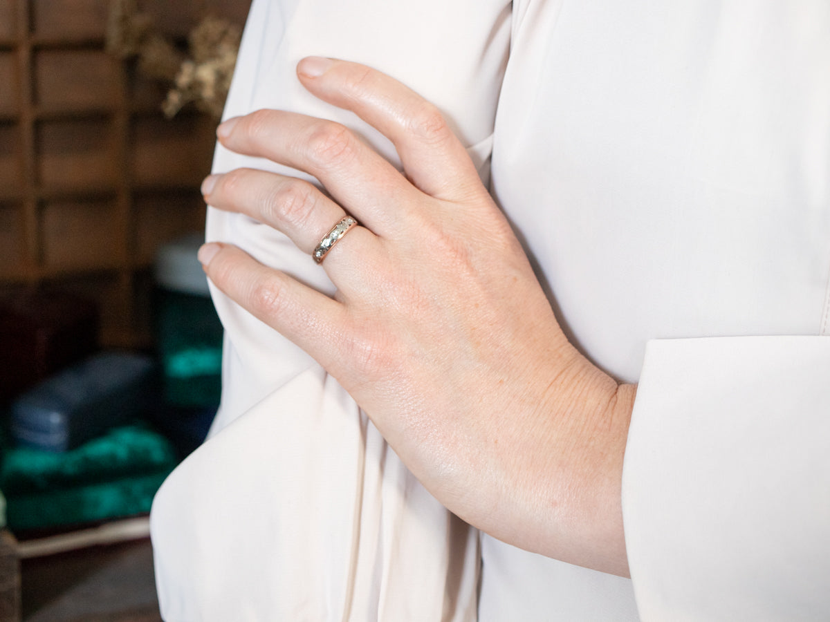 Vintage Two Tone Gold Diamond Flower Band
