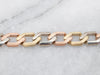 Fancy Tri Color Gold Diamond Shaped Link Bracelet