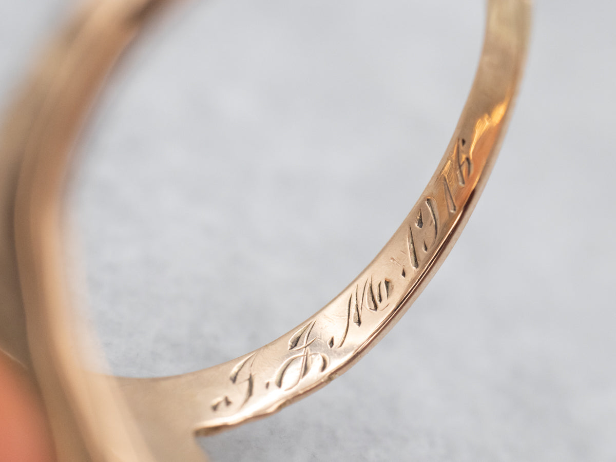 Art Nouveau Coral Cameo and Diamond Dinner Ring