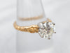 Vintage Jabel Old Mine Cut Diamond Floral Engagement Ring
