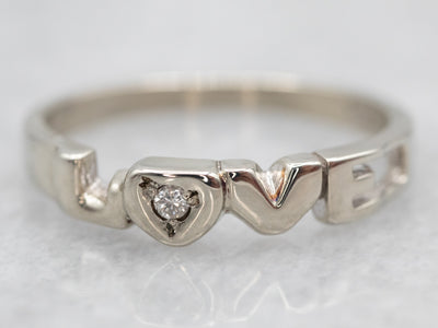 White Gold Diamond LOVE Ring