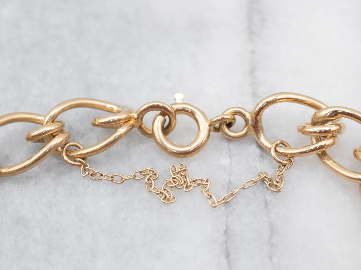 Vintage Gold Curb Link Chain Bracelet