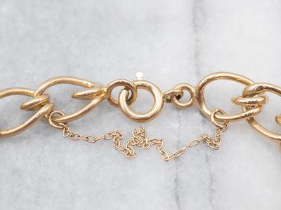 Vintage Gold Curb Link Chain Bracelet