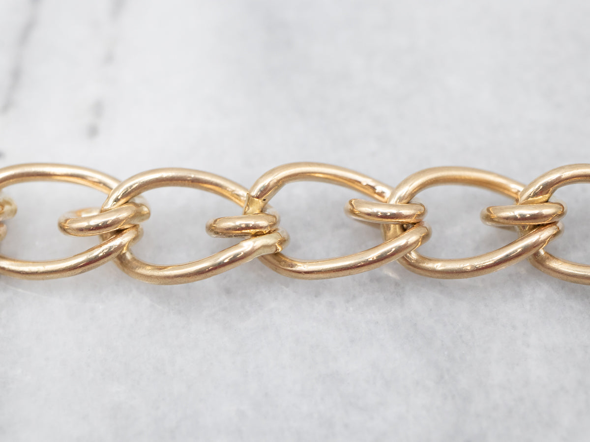 Vintage Gold Curb Link Chain Bracelet